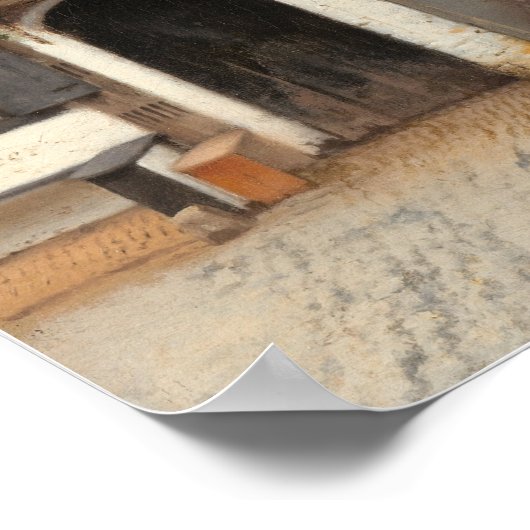 Poster Johannes Vermeer Vue des maisons à Delft (Coin)