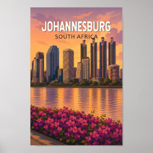 Poster Johannesburg Afrique du Sud Illustration Voyage Ar