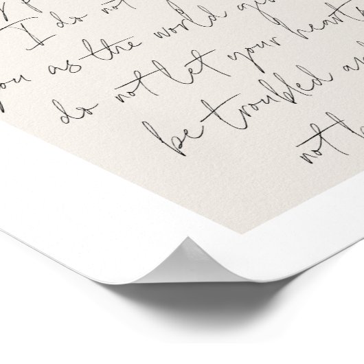 Poster John 14:27 Mini Boho Arc Beige Script (Coin)