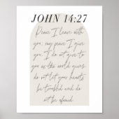 Poster John 14:27 Mini Boho Arc Beige Script (Devant)
