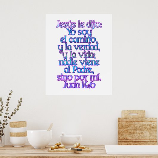 Poster John 14:6 Espagnol (Cuisine)