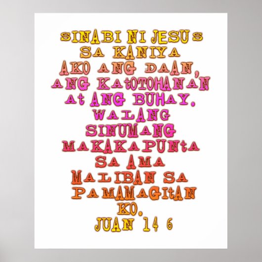 Poster John 14:6 Tagalog (Devant)