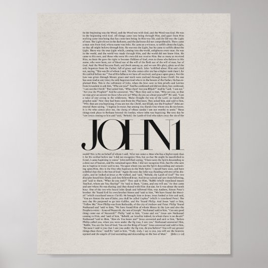 Poster John 1 - Bible Verse Écriture moderne Wall Art (Devant)