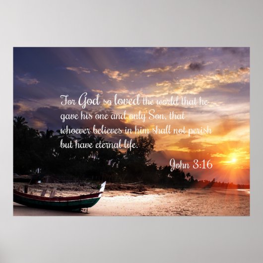 Poster John 3:16 #1 NIV - Écriture Mur chrétien Art (Devant)