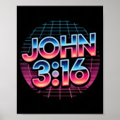 Poster John 3_16 80s Retro Christian Faith Design (Devant)