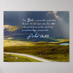 Poster John 3:16 #9 NIV - Écriture Mur chrétien Art
