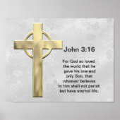 Poster John 3:16 (blanc) (Devant)