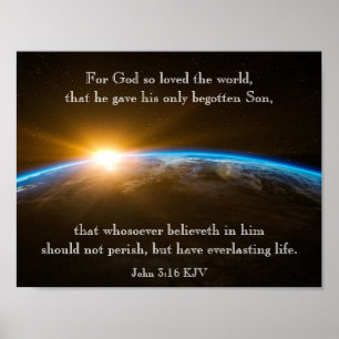Poster John 3:16 - pour God so loved the world