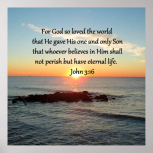 POSTER JOHN 3:16 SUNRISE INSPIRANT