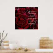 Poster John 3:16 tirage de roses rouges (Cuisine)