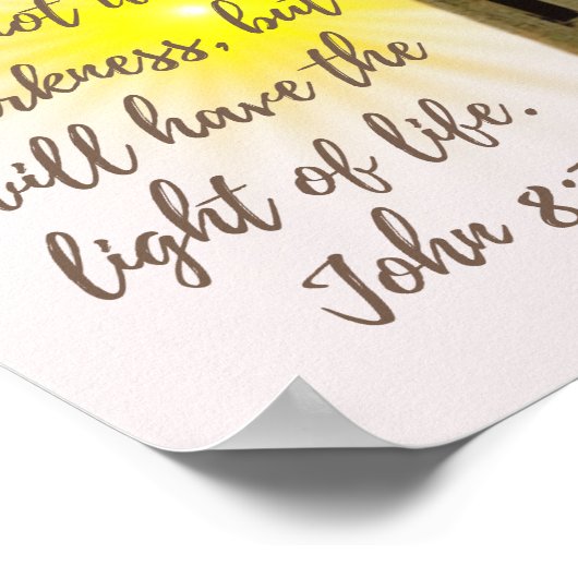 Poster John 8:12 avec phare (Coin)