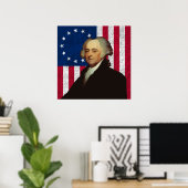 Poster John Adams et le drapeau américain (Bureau à domicile)