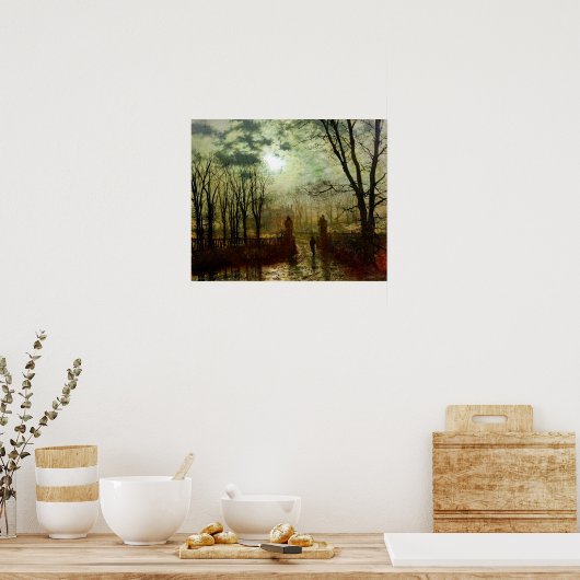 Poster John Atkinson Grimshaw À la porte du parc (Cuisine)