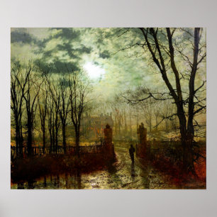 Poster John Atkinson Grimshaw À la porte du parc