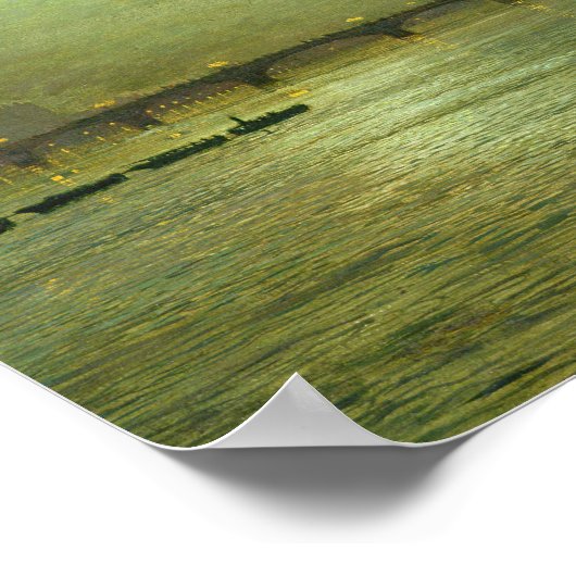 Poster John Atkinson Grimshaw - Réflexions sur la Tamise (Coin)