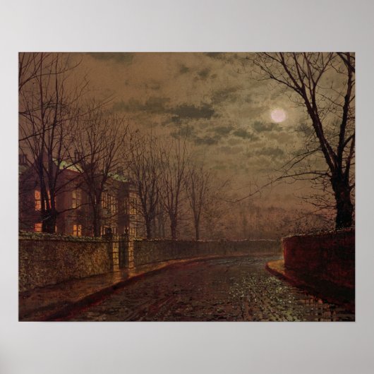 Poster John Atkinson Grimshaw | Scène de rue Lune, 188 (Devant)
