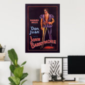 Poster John Barrymore "Don Juan" 1926 (Bureau à domicile)