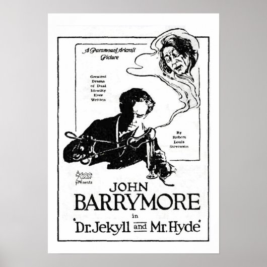 Poster John Barrymore Jekyll et Hyde 1920 Annonce de ciné (Devant)