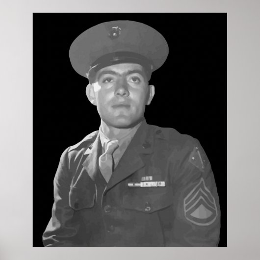 Poster John Basilone — Médaille d'honneur Bénéficiaire (Devant)