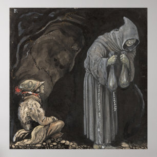 Poster John Bauer Art de conte de fées vintage