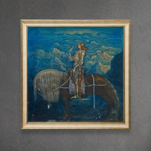 Poster John Bauer Chevalier de Parmi les Gnomes