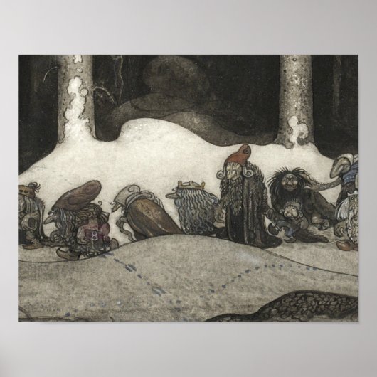 Poster John Bauer - Dans la nuit de Noël (Devant)