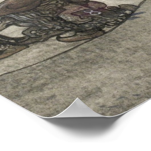 Poster John Bauer - Dans la nuit de Noël (Coin)