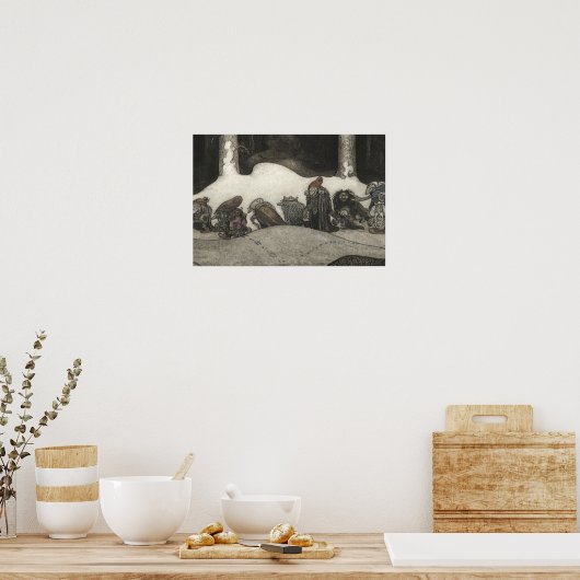 Poster John Bauer - Dans la nuit de Noël (Cuisine)