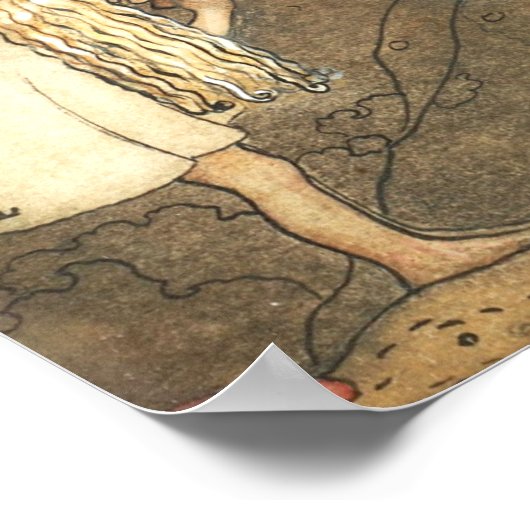 Poster John Bauer embrasse l'ours sur le nez 1907 (Coin)