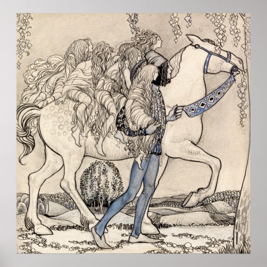 Poster John Bauer - Il a mené le Cheval à la bridle (Devant)