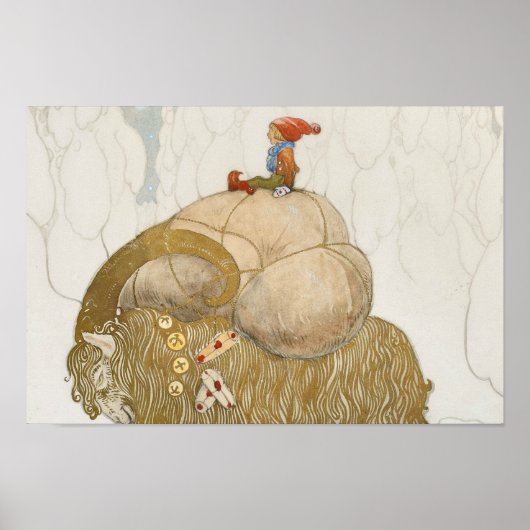 Poster John Bauer - La chèvre de Noël (Devant)