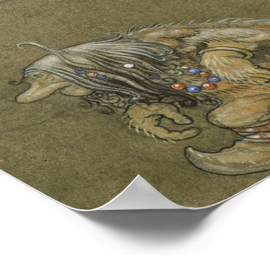 Poster John Bauer - La princesse et les trolls (Coin)