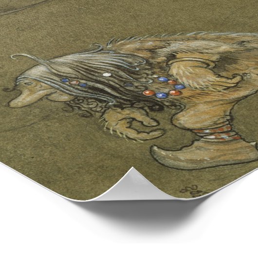 Poster John Bauer - La princesse et les trolls (Coin)