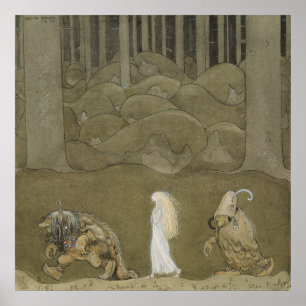Poster John Bauer - La princesse et les trolls