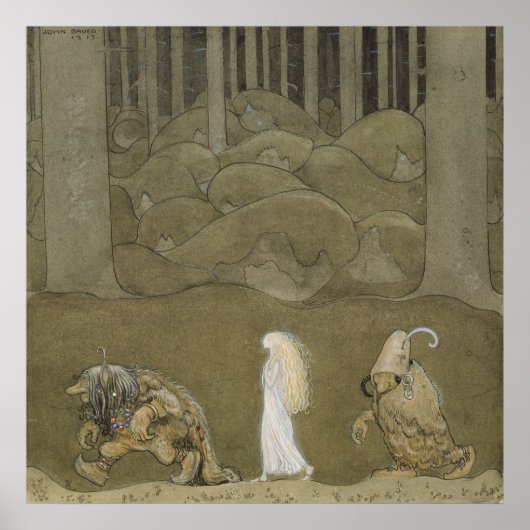 Poster John Bauer - La princesse et les trolls (Devant)