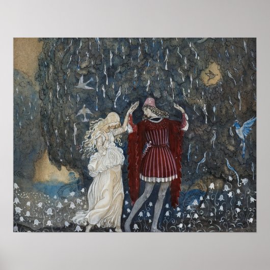 Poster John Bauer - Lena danse avec le chevalier (Devant)
