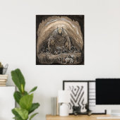 Poster John Bauer - L'homme qui marche parmi le gnome (Bureau à domicile)