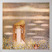 Poster John Bauer Princesse dans la prairie à fleurs (Devant)
