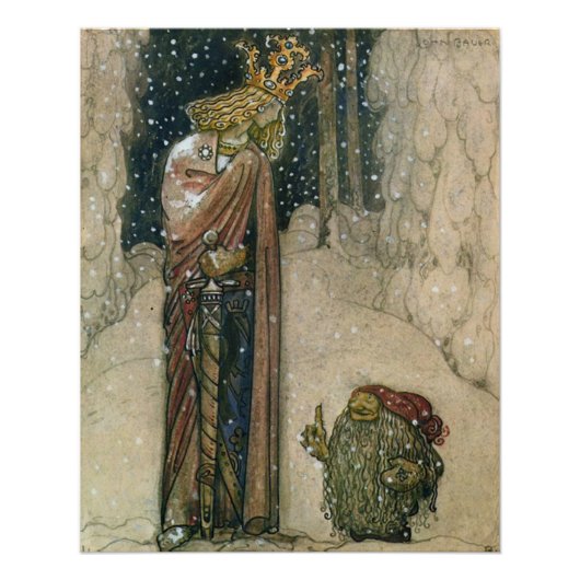 Poster John Bauer - Princesse et Troll (Devant)