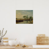 Poster John Constable | A Barge below Flatford Lock, c.18 (Cuisine)