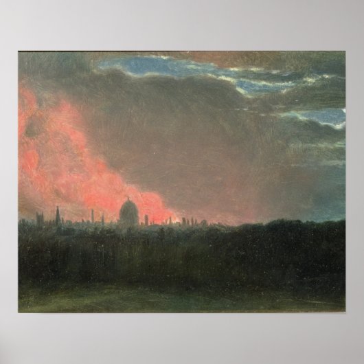 Poster John Constable | Incendie à Londres vu de Hampstea (Devant)