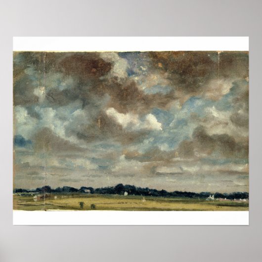 Poster John Constable | Paysage étendu avec Clo gris (Devant)
