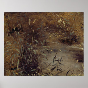 Poster John Constable Rushes par un Pool, c.1821 (huile