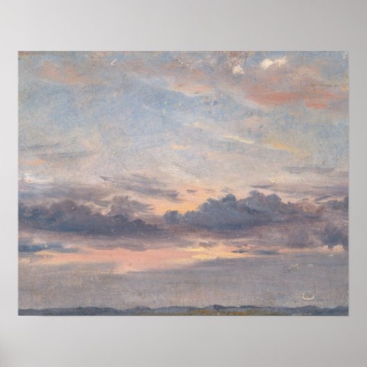 Poster John Constable - Une étude sur le nuage, coucher d (Devant)