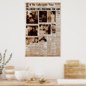 Poster John Dillinger L'Ennemi Public N° 1 Meure En Attei (Cuisine)