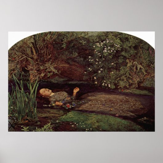 Poster John Everett Millais - Ophélie (Devant)