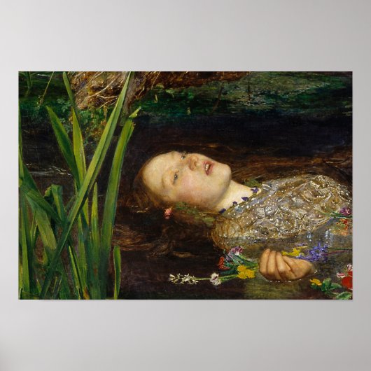 Poster John Everett Millais - Ophélie (Devant)