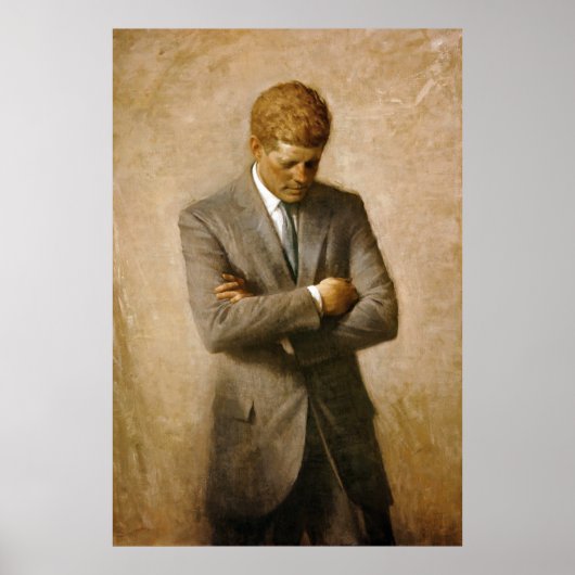 Poster John F Kennedy Portrait officiel par Aaron Shikler (Devant)