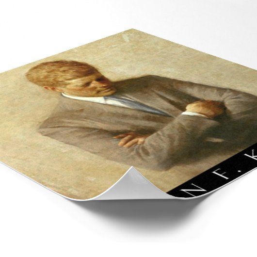 Poster John F. Kennedy Portrait Sur Toile (Coin)