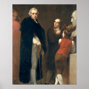 Poster John Flaxman (1755-1826) modelant son buste de